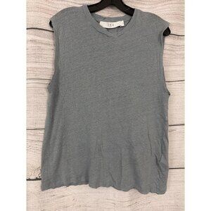 IRO Paris Light Blue Sleeveless Linen Top Size L